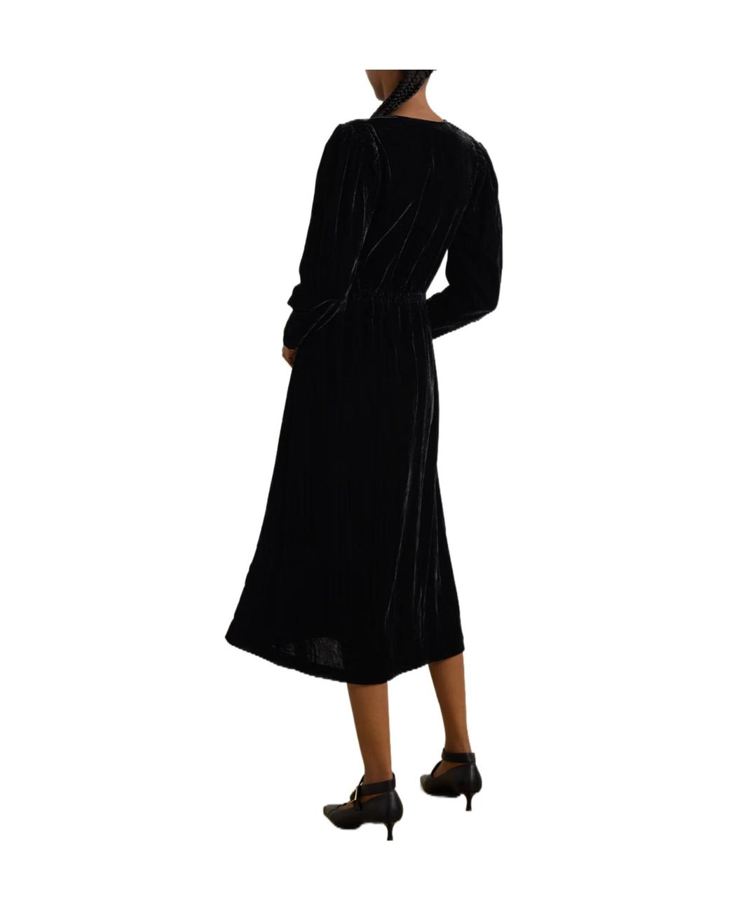 Sea Black Long Sleeve Midi Dress