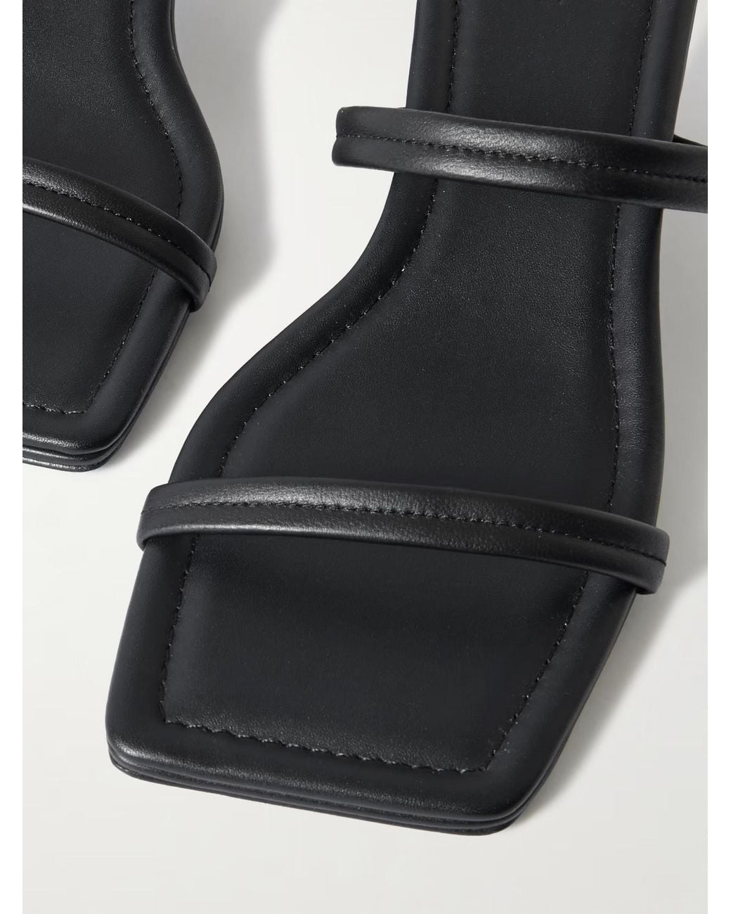 St. Agni White Leather High-Heeled Sandals