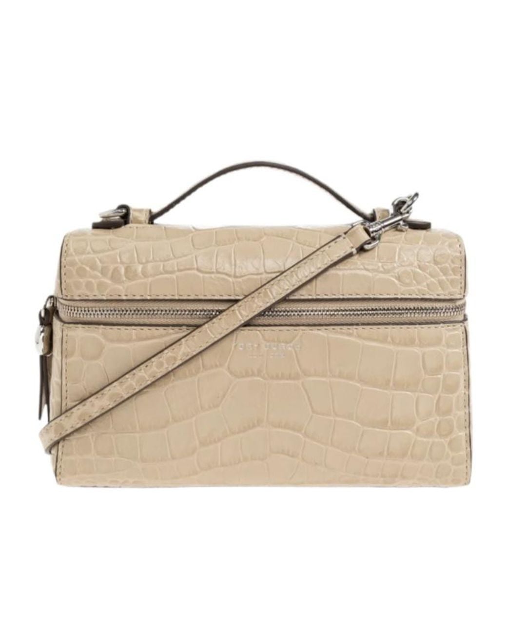 Tory Burch Natural Romy Slim Embossed Shoulder Bag