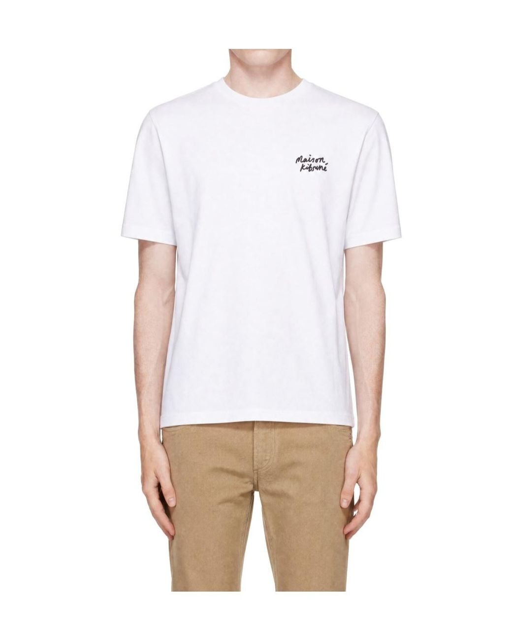 Maison Kitsuné White Crew-Neck T-Shirt for men