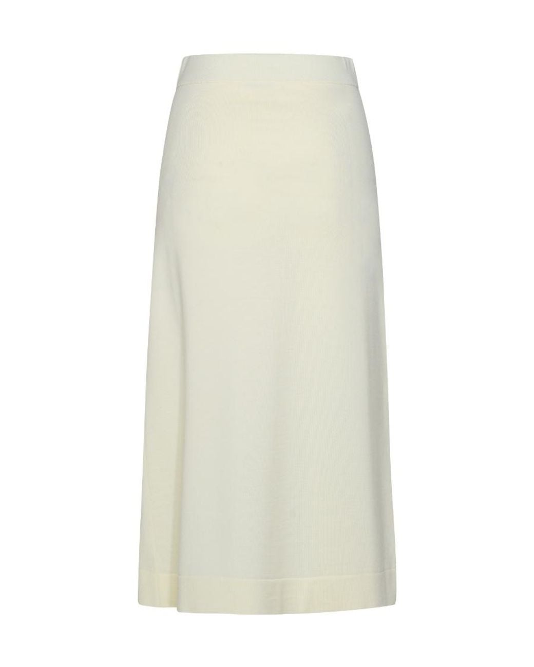 Jil Sander White Layered Effect Knitted Midi Skirt