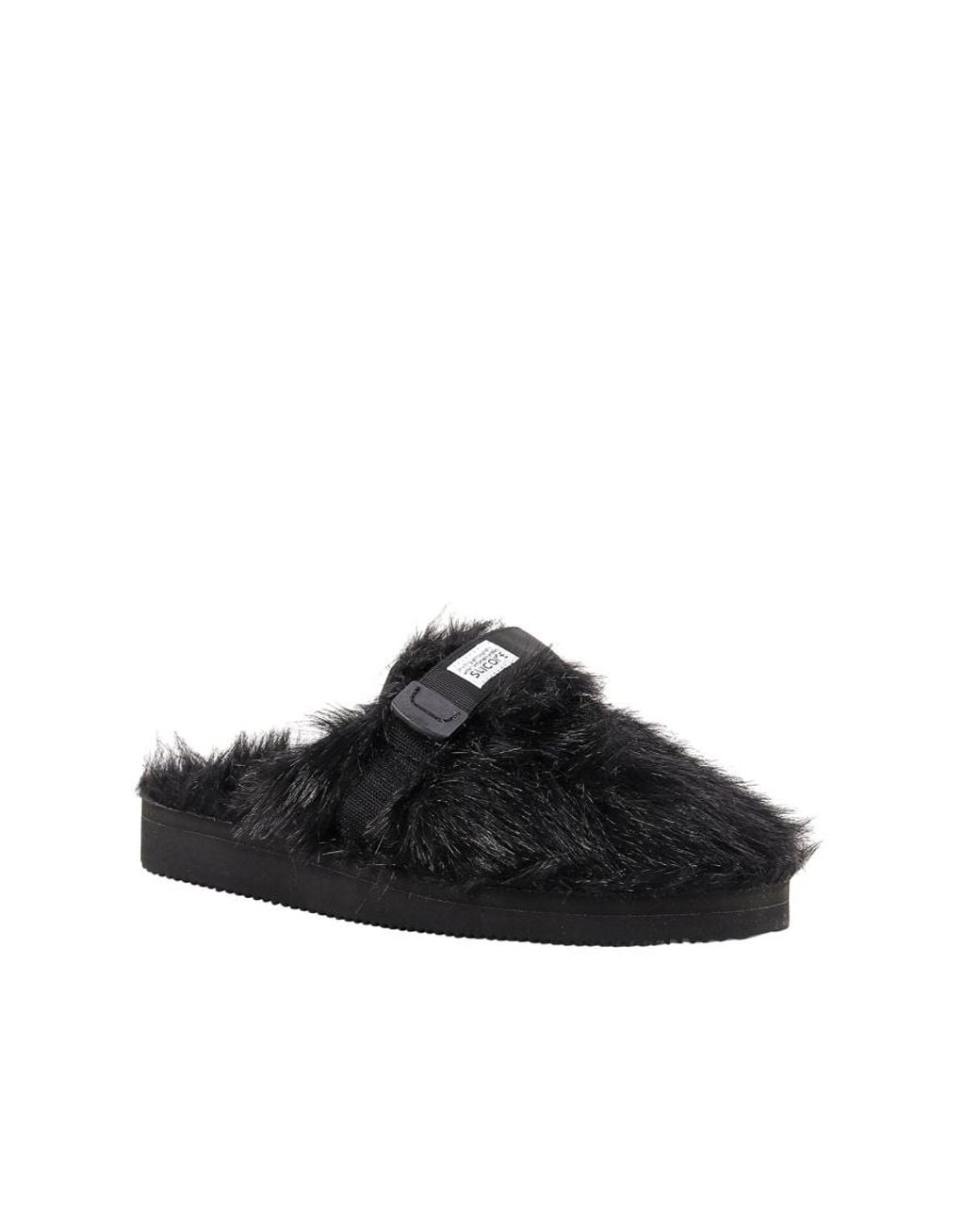Suicoke Black Zavo Textured Slippers for men