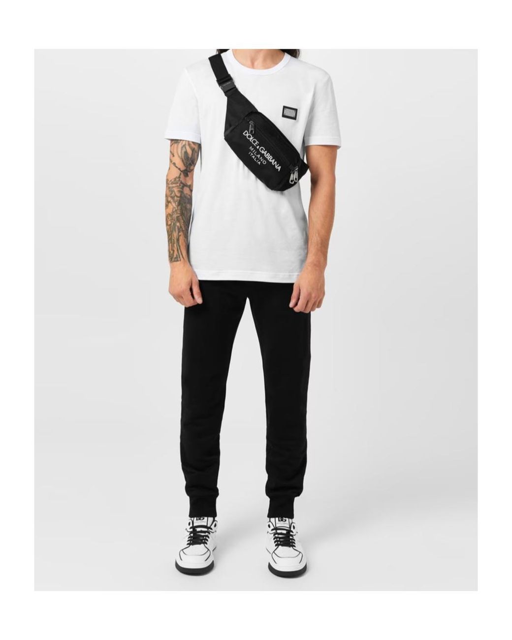 Dolce & Gabbana Black Logo Plate Track Pants for men