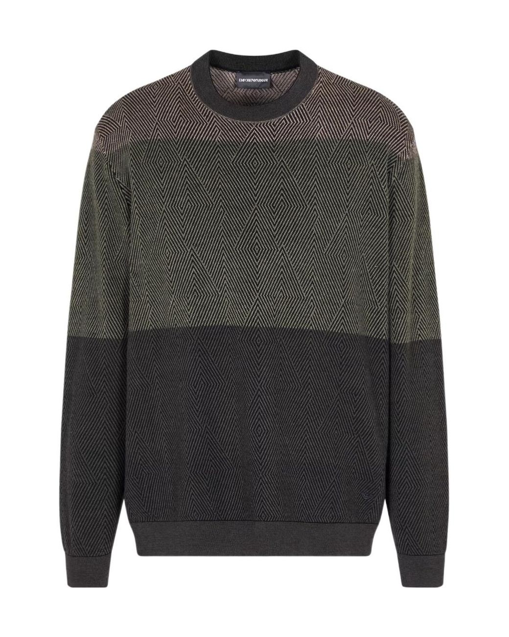 Emporio Armani Gray Long-Sleeved Crewneck Jumper for men
