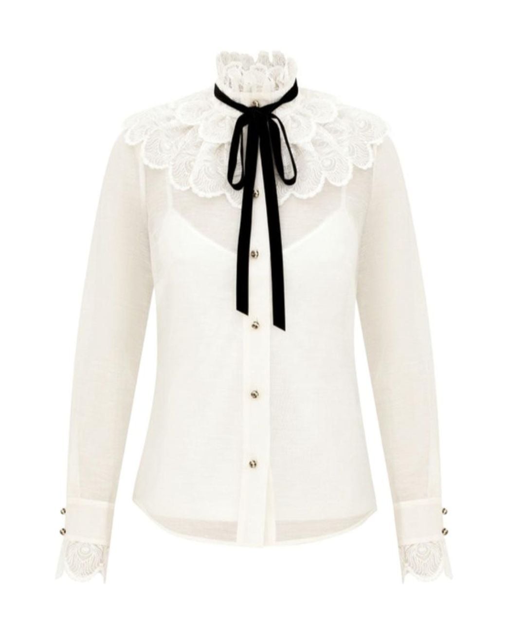 Zimmermann White Valiant Tuxedo Blouse