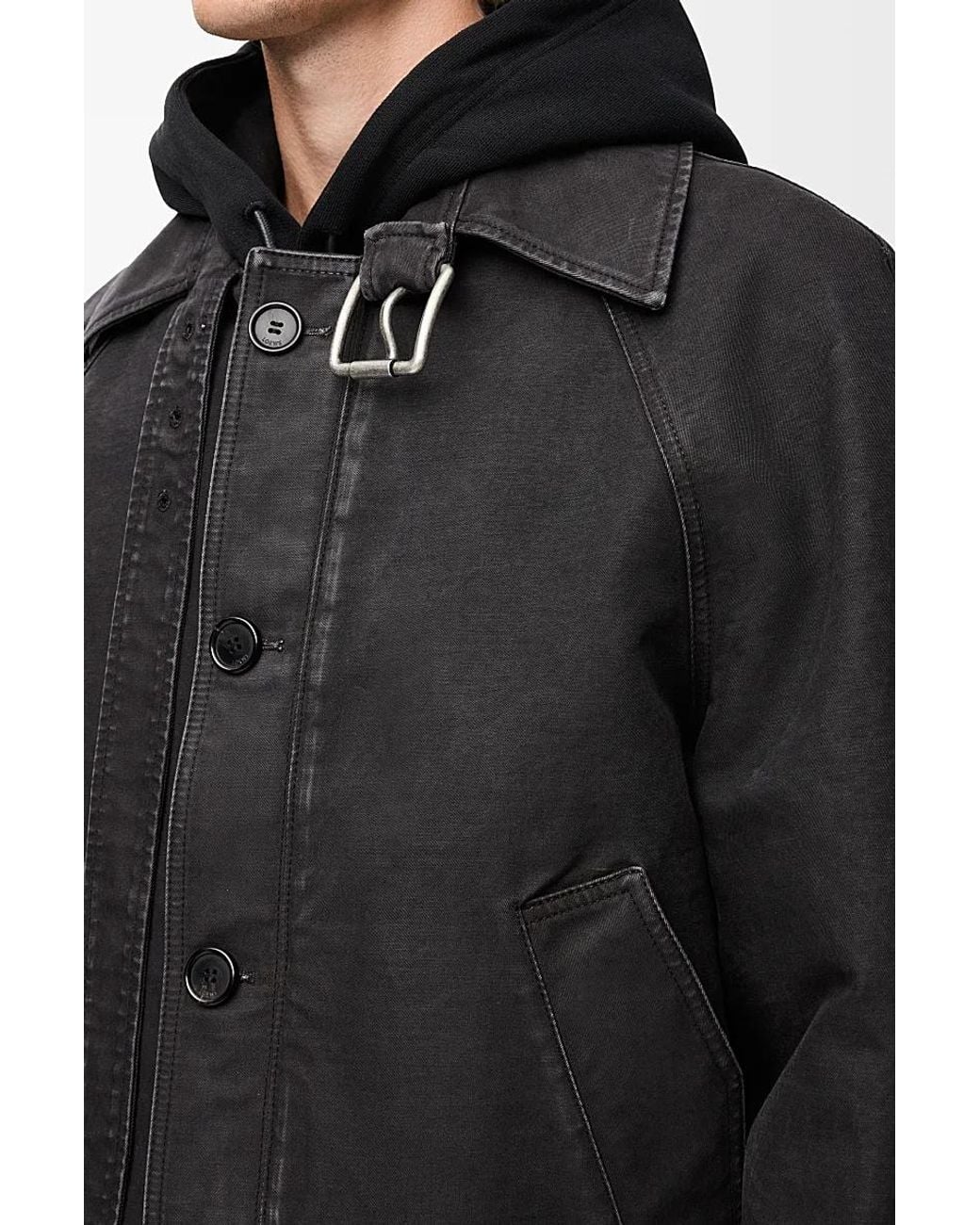 Loewe Black Belted Button-Front Jacket for men