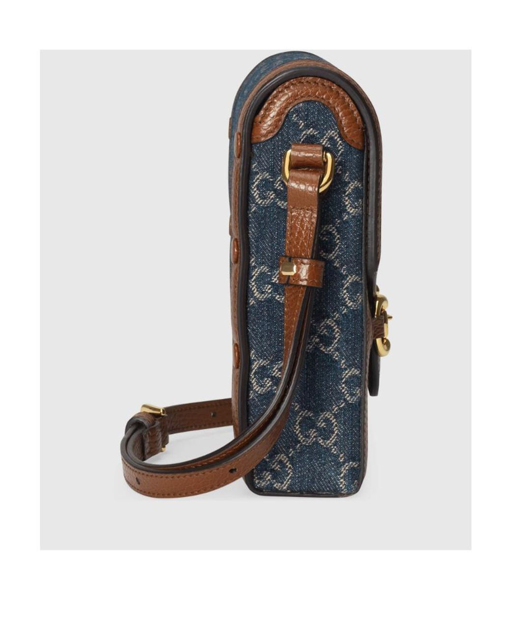 Gucci Blue Horsebit 1955 Crossbody Mini Bag for men