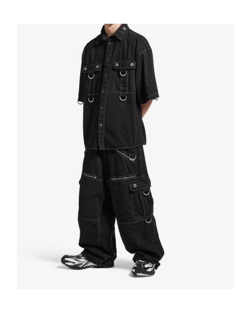 Balenciaga Black D-Ring Cargo Shirt for men