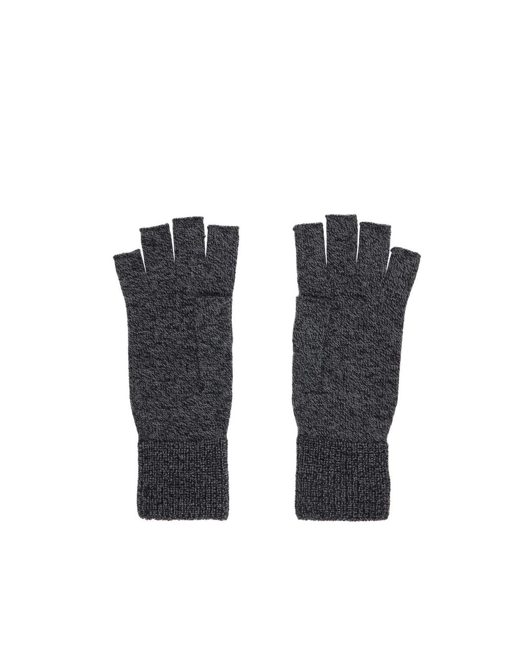Courreges Black Embroidered Ribbed Fingerless Gloves