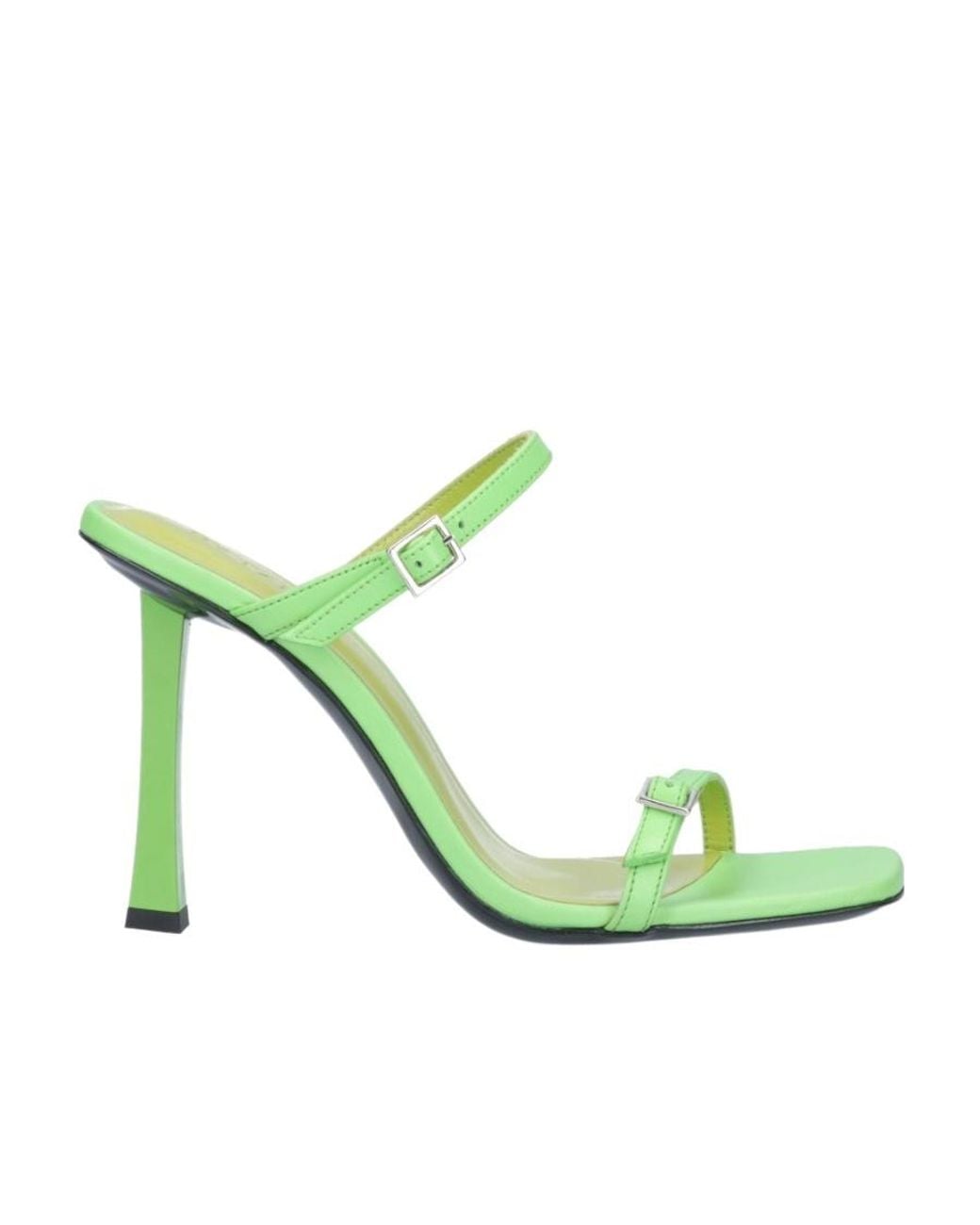 By Far Green Open Toe Slip-On Sandals