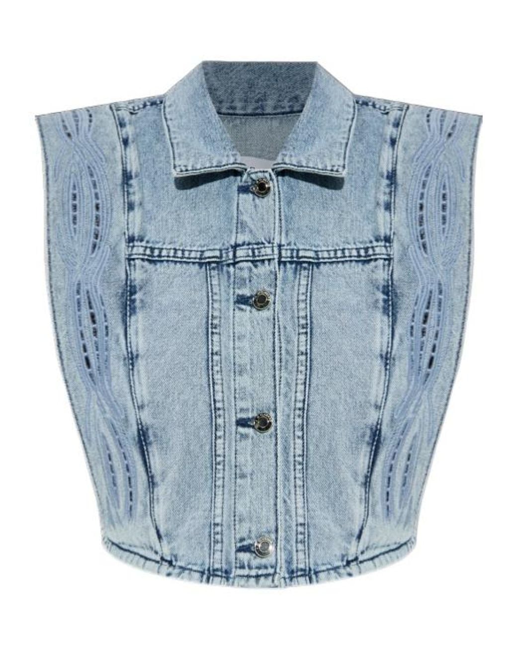 IRO Blue Rosye Broderie-Anglaise Denim Jacket