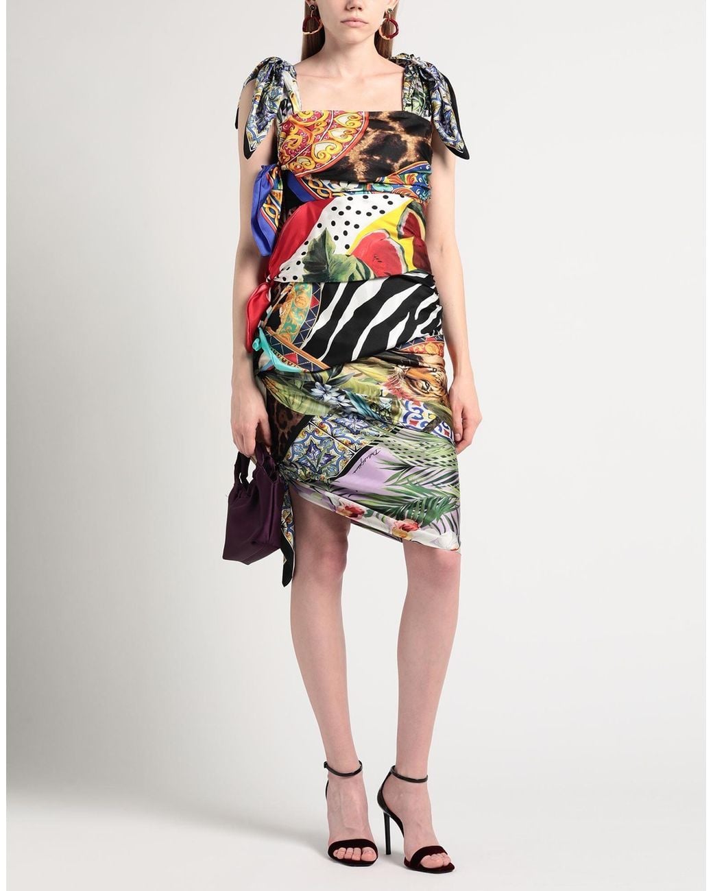 Dolce & Gabbana Multi-Colored Sleeveless Bodycon Dress