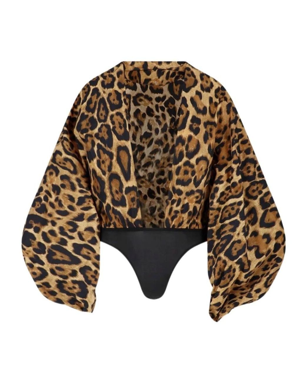 Alaïa Multicolor Alaïa Leopard Printed Bodysuit