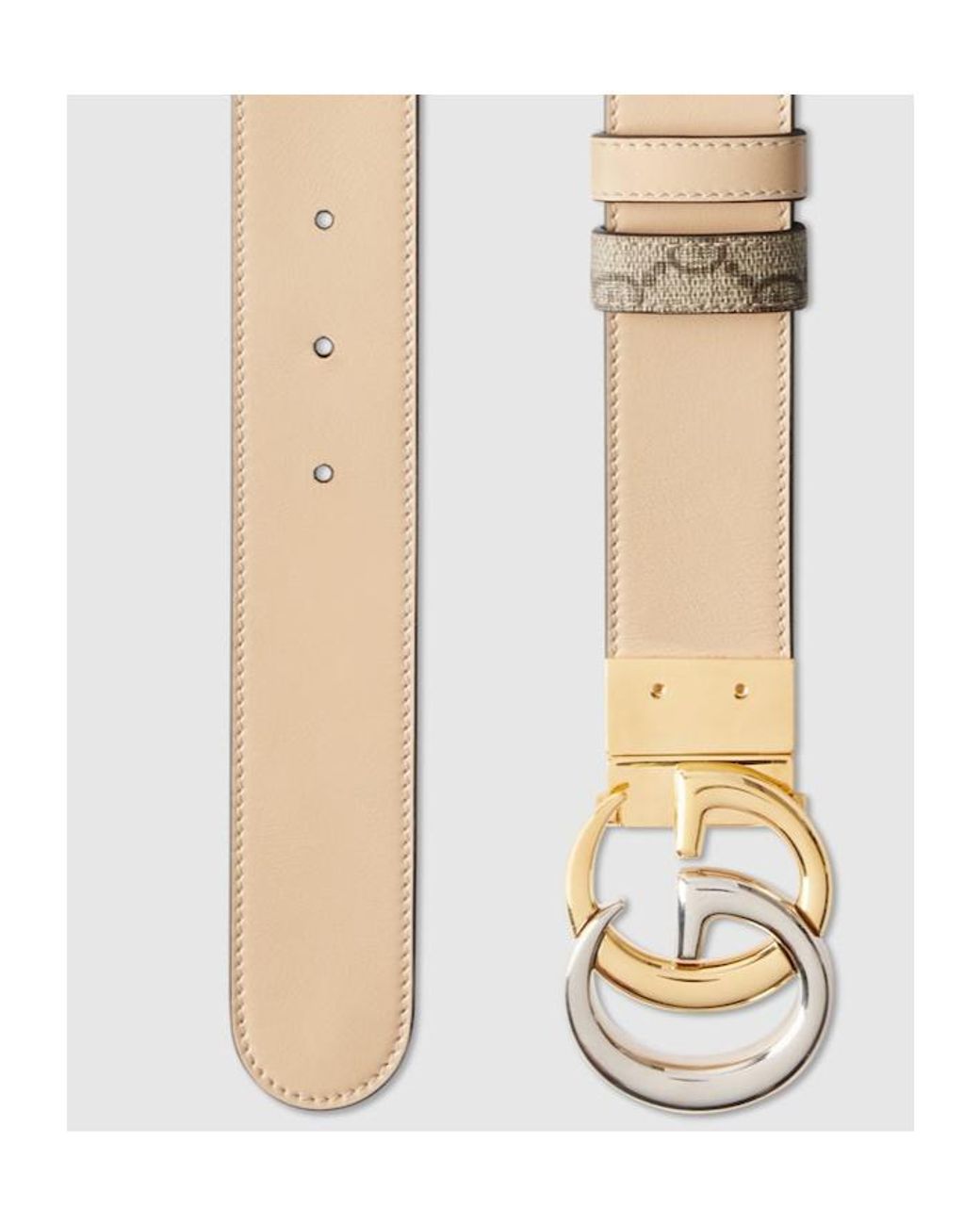 Gucci White Gg Supreme Belt