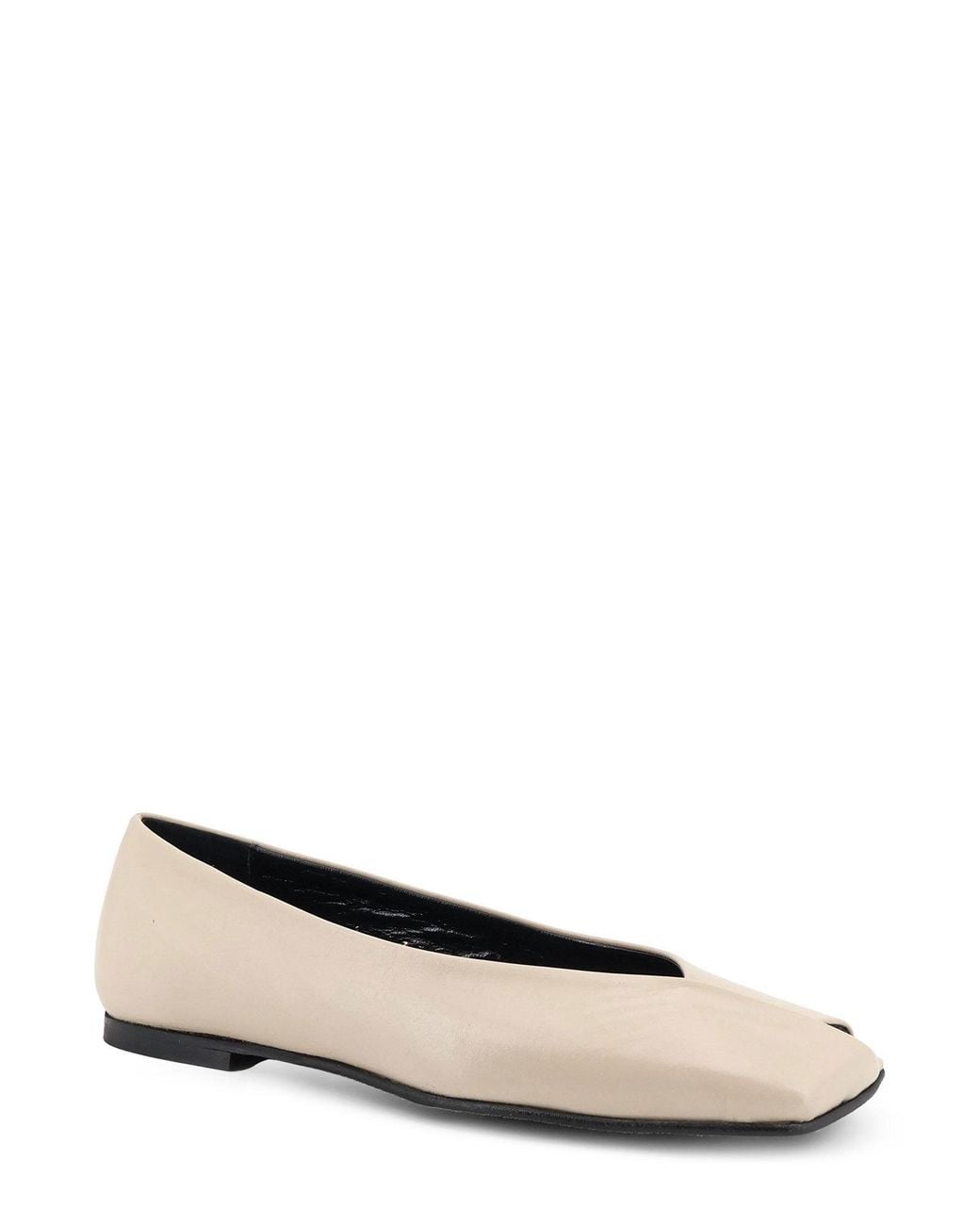 Alohas Natural Square-Toe Cut-Out Flat Shoes