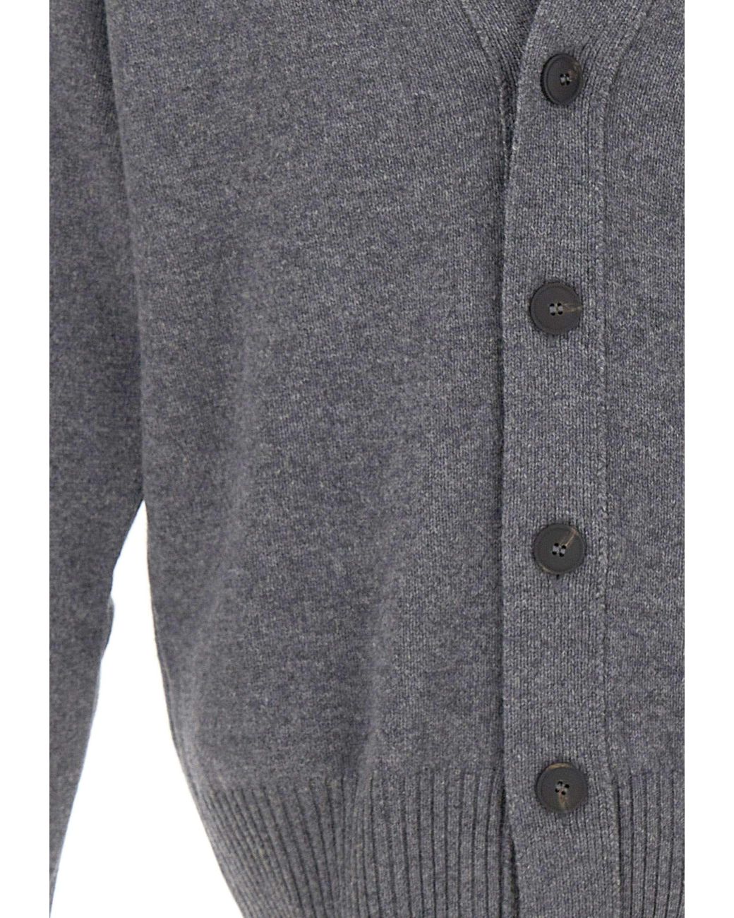 Gran Sasso Gray Button-Up V-Neck Cardigan for men