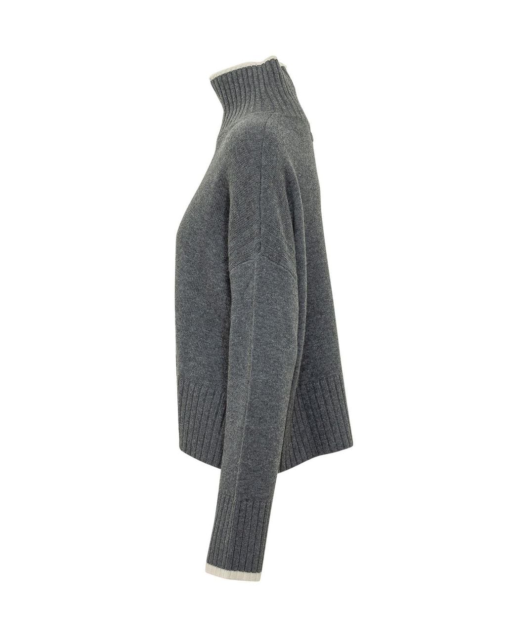 Pinko Gray Turtleneck Knitted Jumper