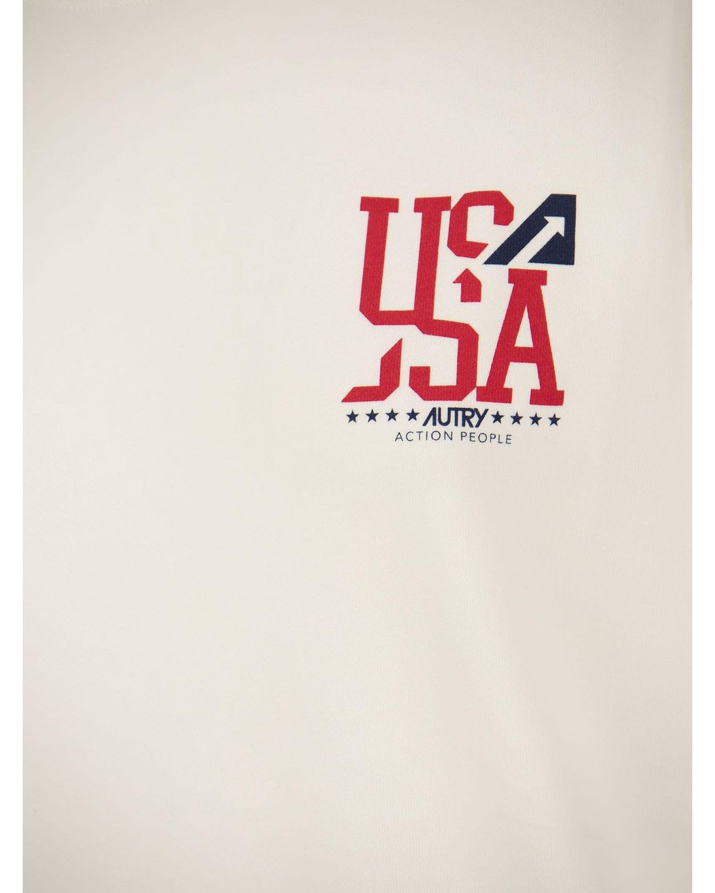 Autry White Usa Long-Sleeve Cotton T-Shirt