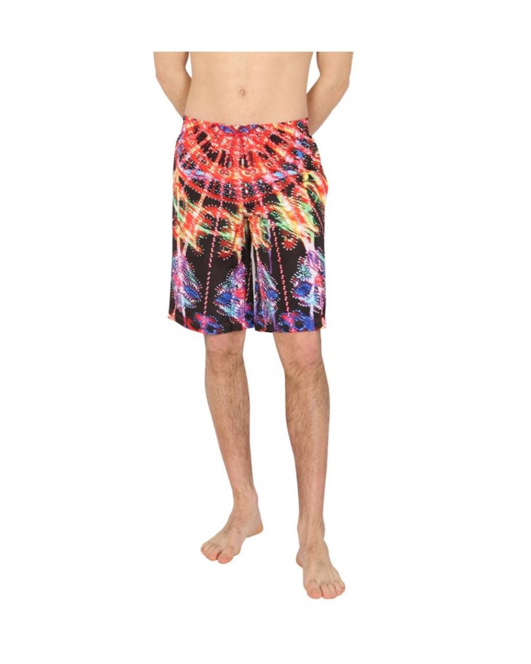 Dolce & Gabbana Red Graphic Print Drawstring Swimming Shorts for men