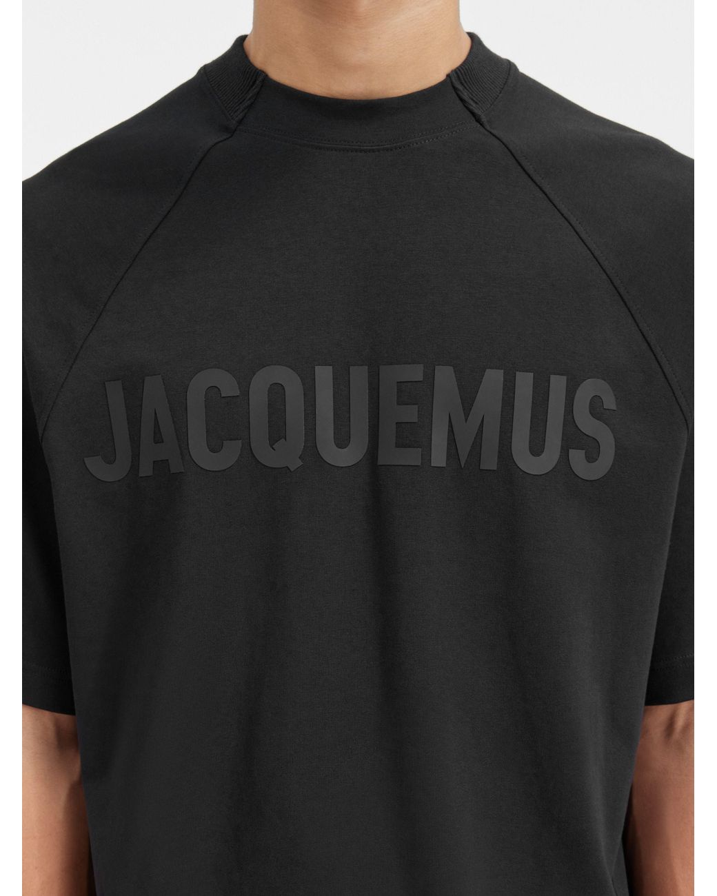 Jacquemus Black Typo Crewneck T-Shirt for men