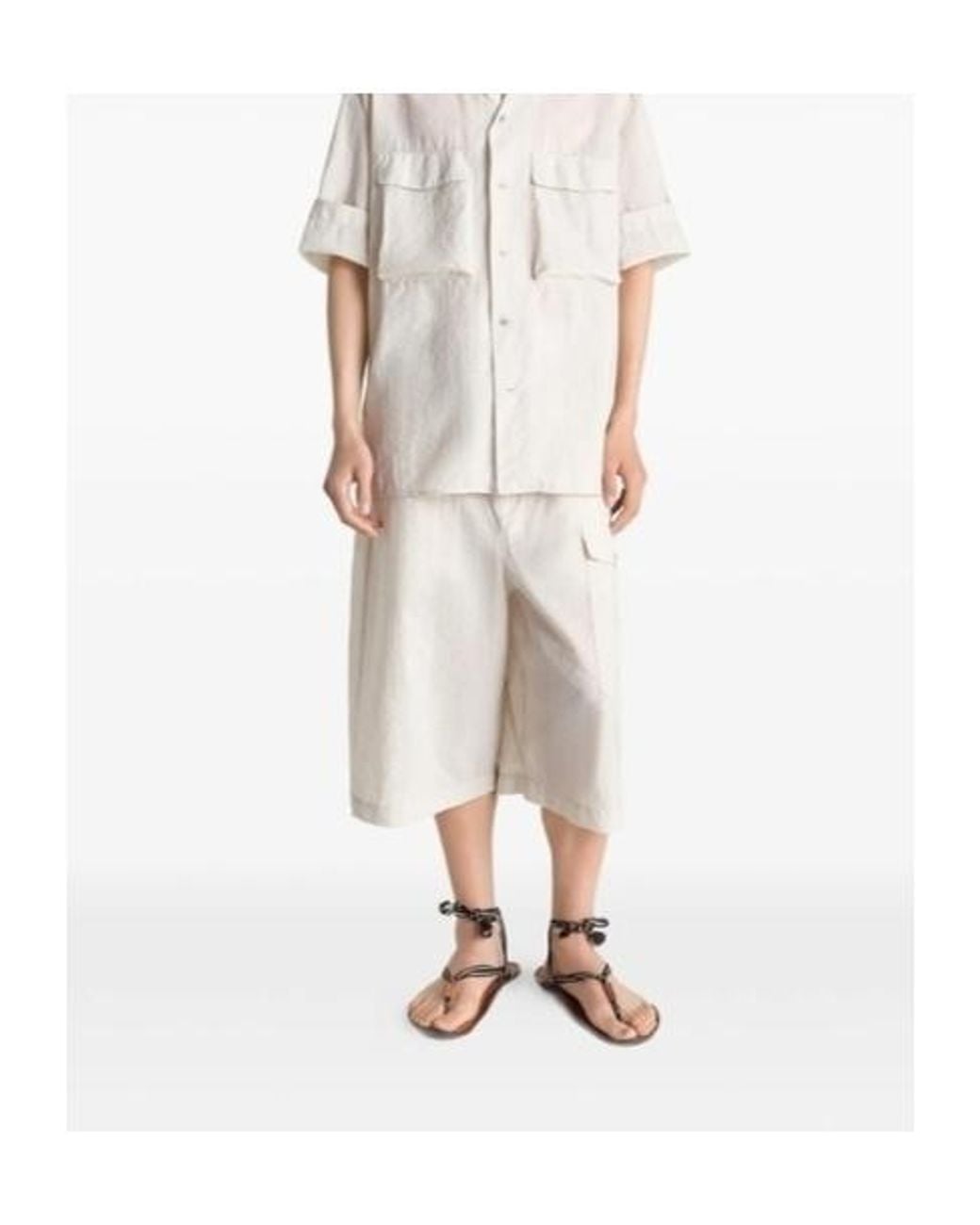 Lemaire Natural Cargo Easy Shorts for men