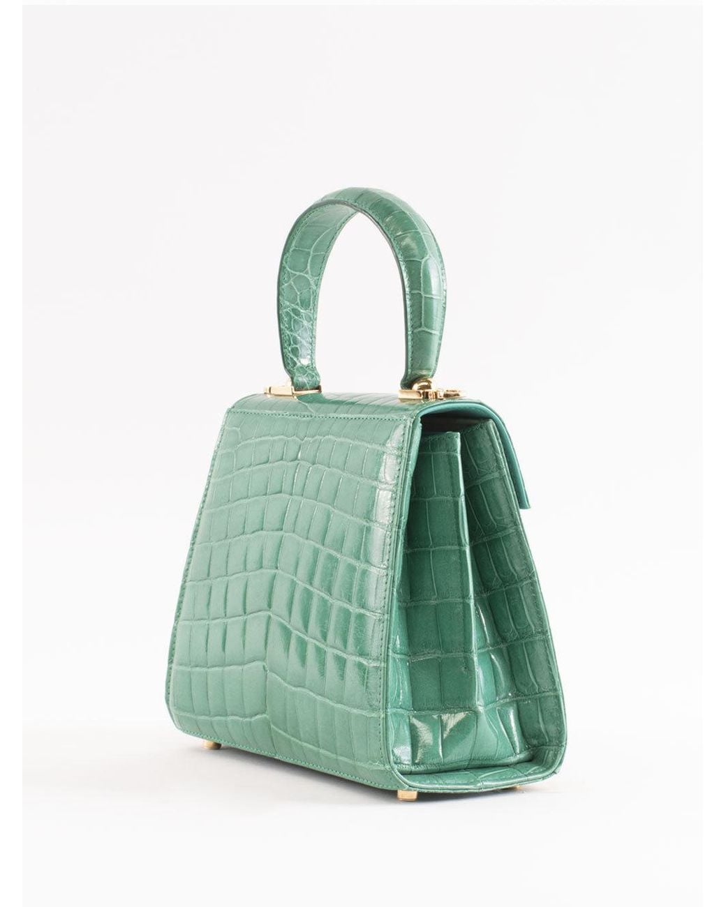 Ferragamo Green Croc-Effect Handbag