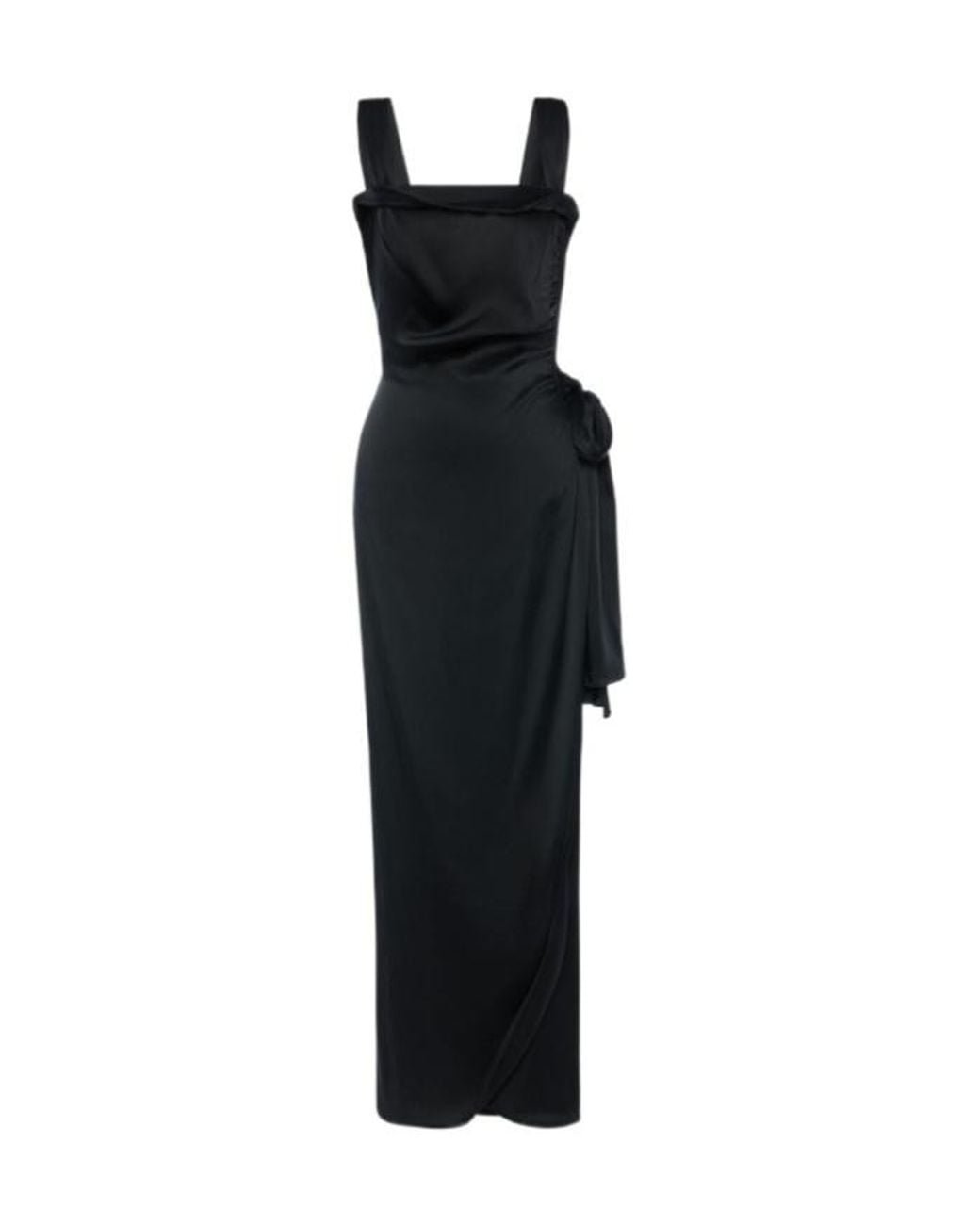 Maison Margiela Black Satin Maxi Dress