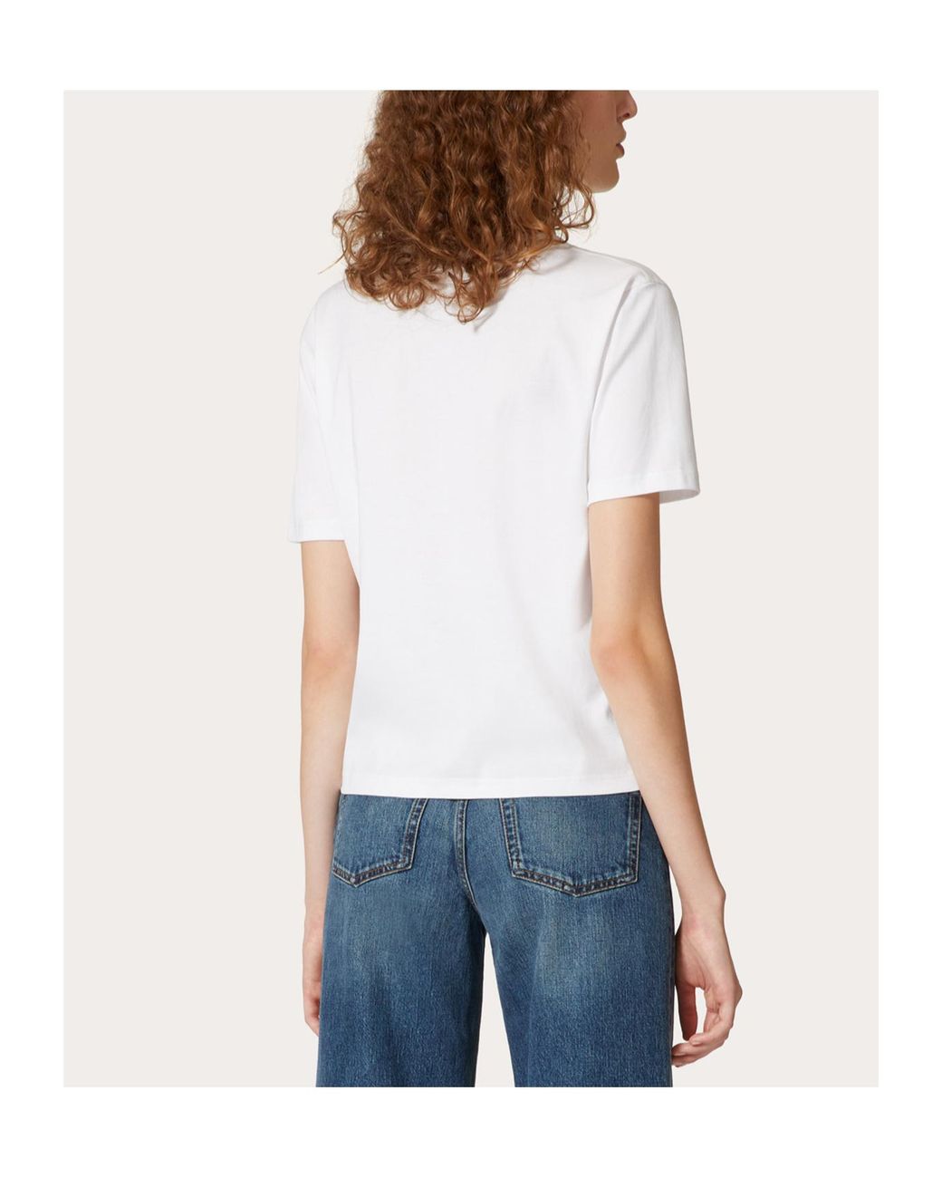 Valentino White Embroidered Jersey T-Shirt