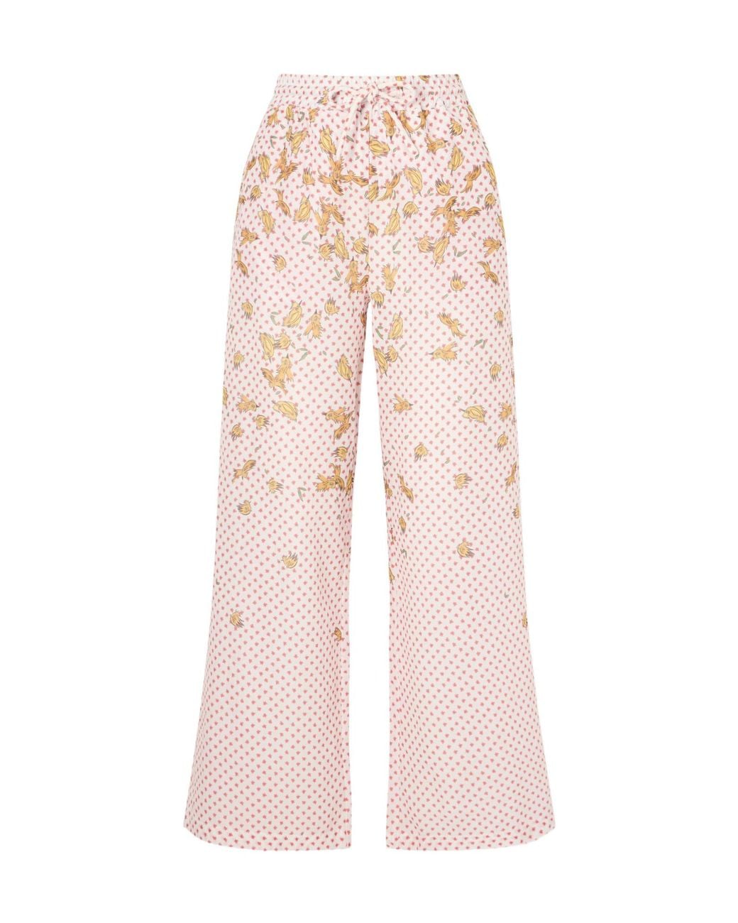 Donde Esteban Pink Wide Leg Printed Cotton Pants
