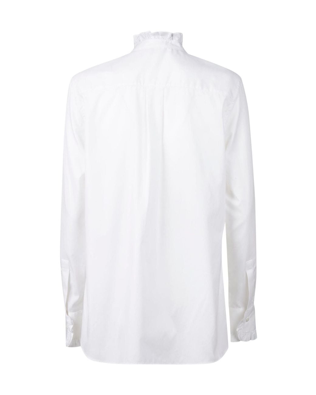 Aspesi White Ruffled Button-Up Shirt