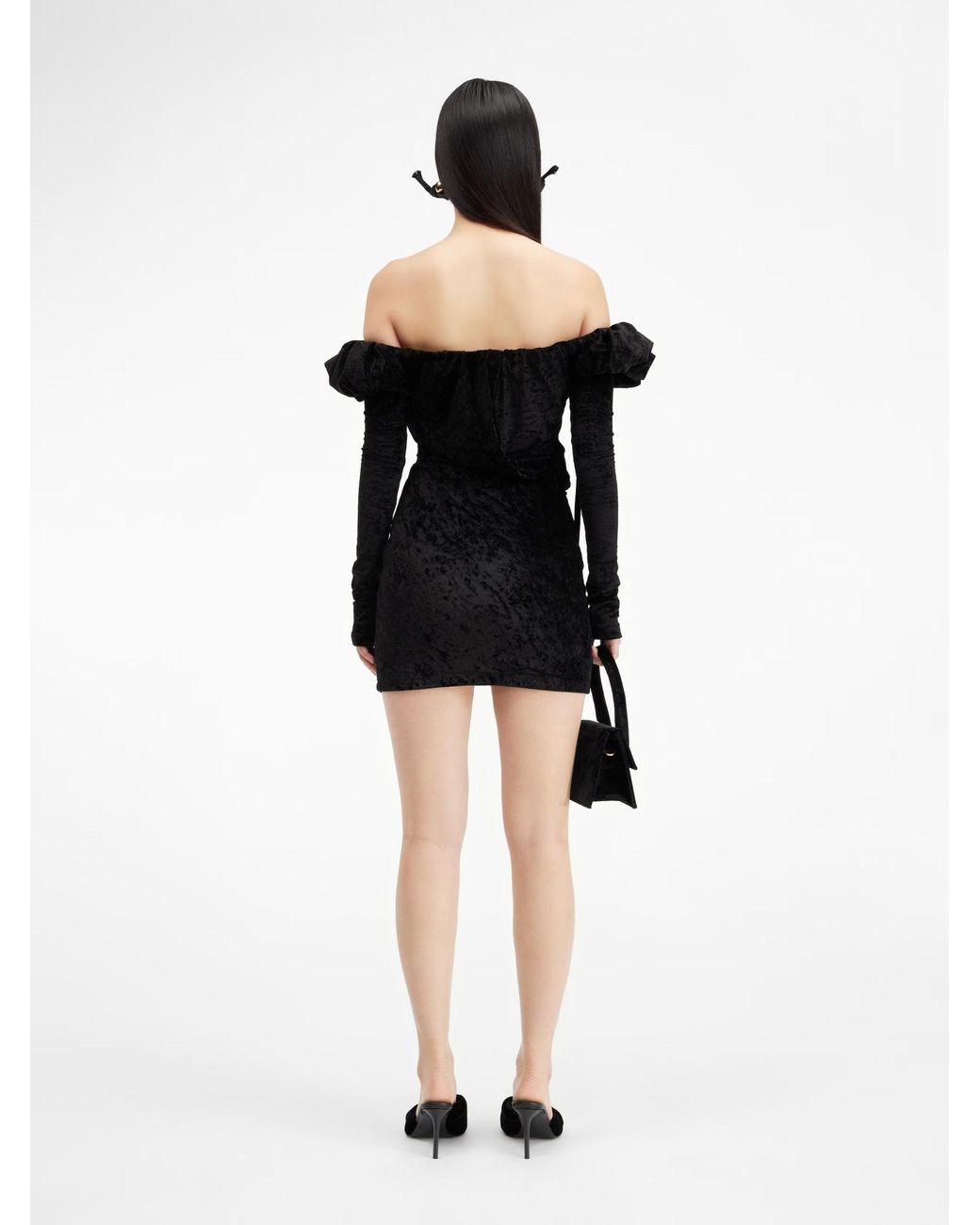 Jacquemus Black Short Pendant Mini Dress