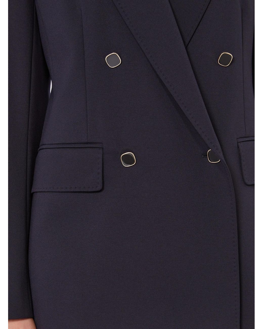 Max Mara Blue Mstriviera Double-Breasted Jacket