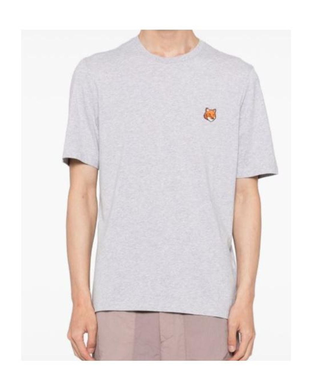 Maison Kitsuné White Maison Kitsuné Fox Head Regular T-Shirt for men