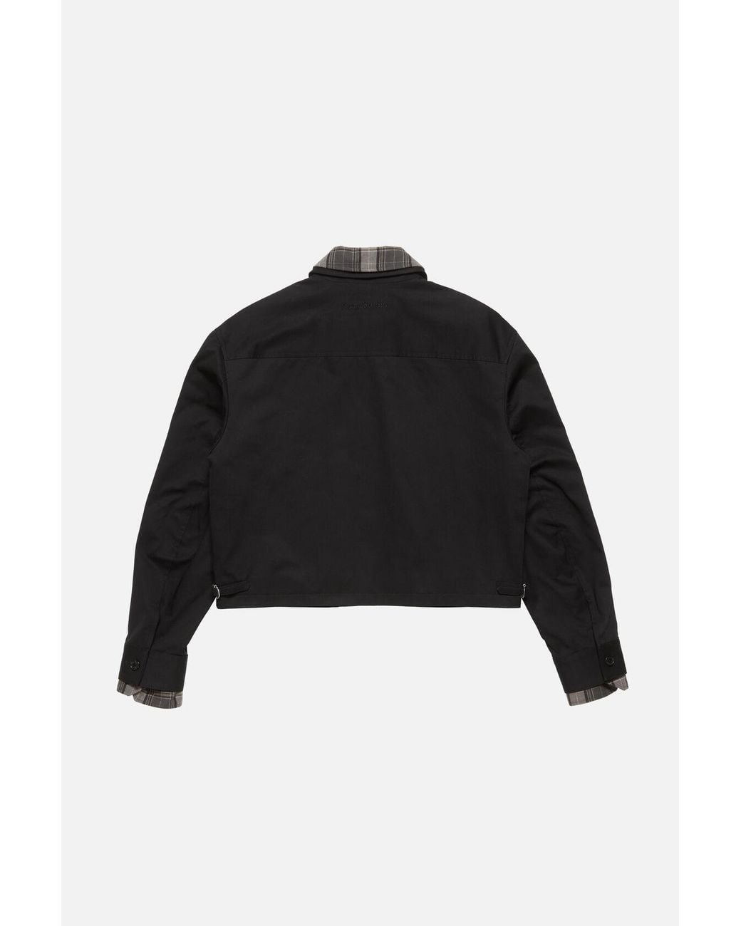 Acne Black Check-Collar Cropped Jacket