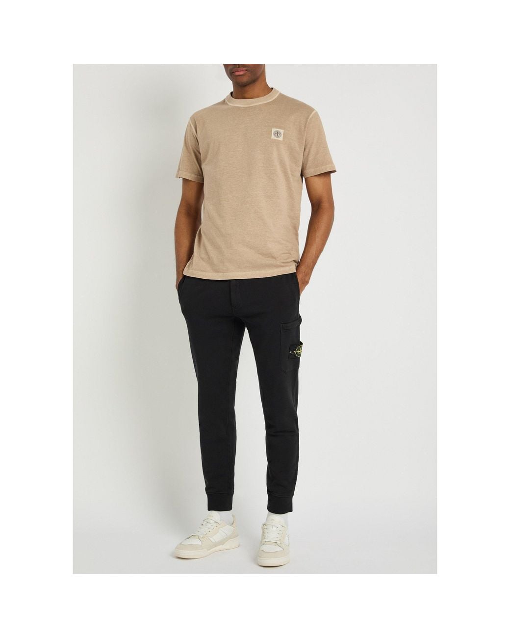 Stone Island Black Cotton Casual Pants for men