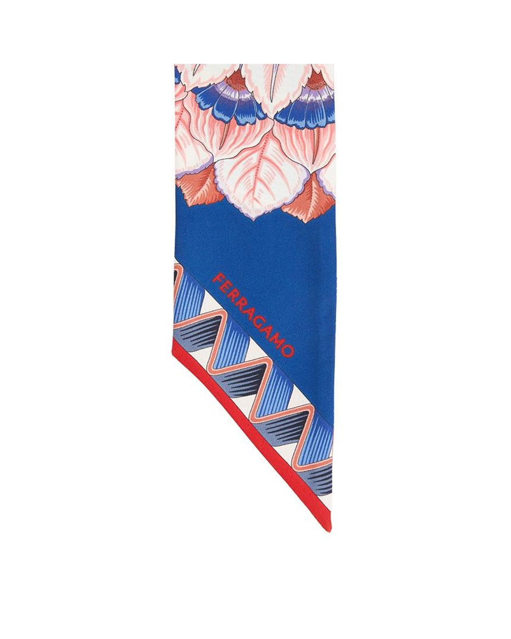 Ferragamo Blue Pattern Scarf