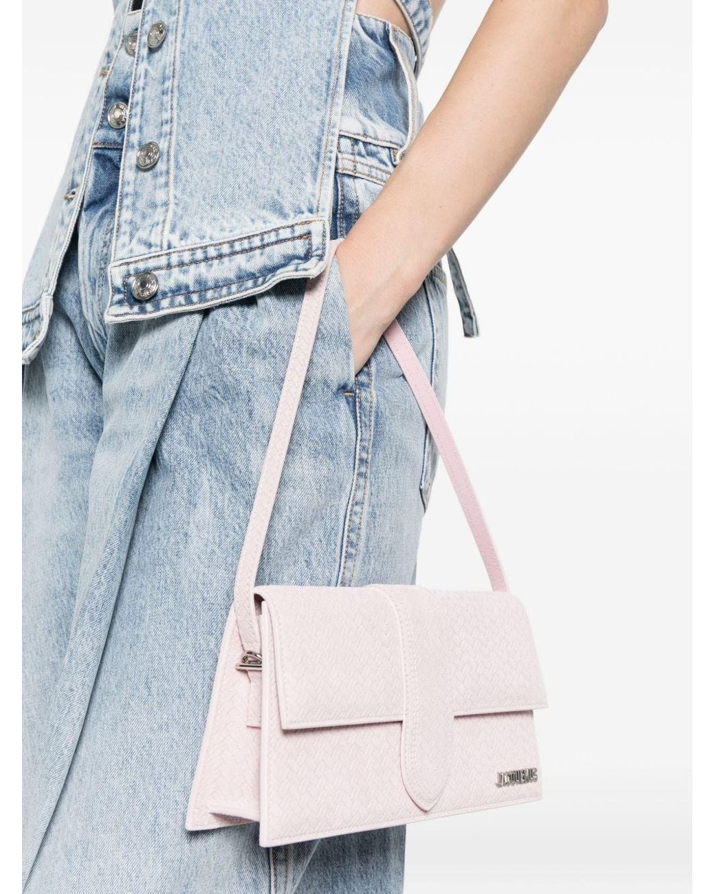 Jacquemus Pink Logo Plaque Flap Shoulder Bag