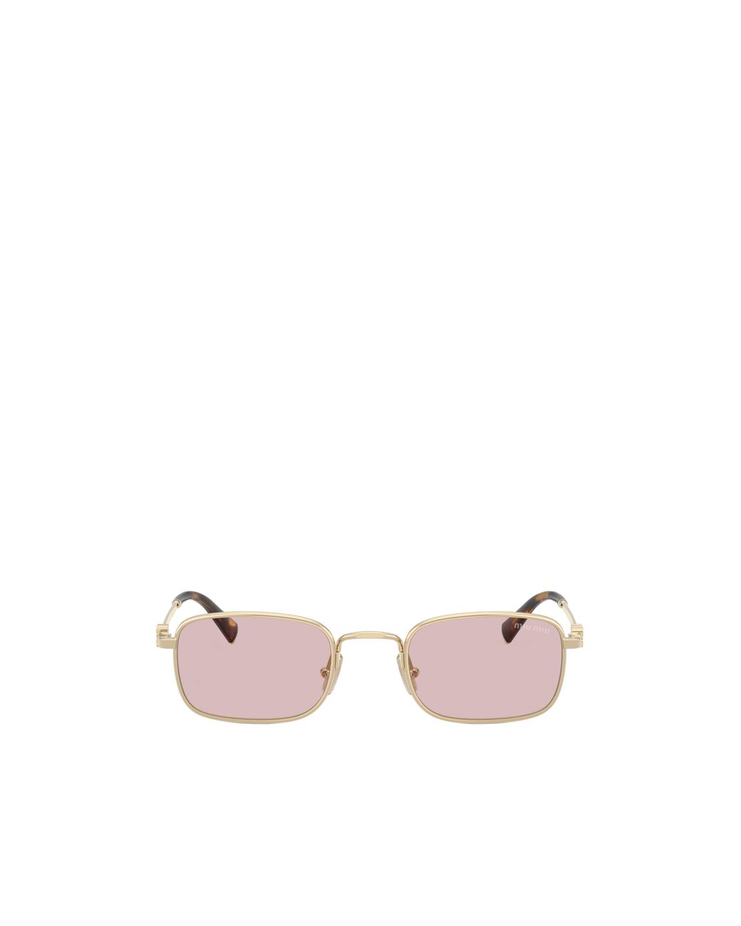 Miu Miu Pink Eyewear Rectangular Frame Full Rim Sunglasses