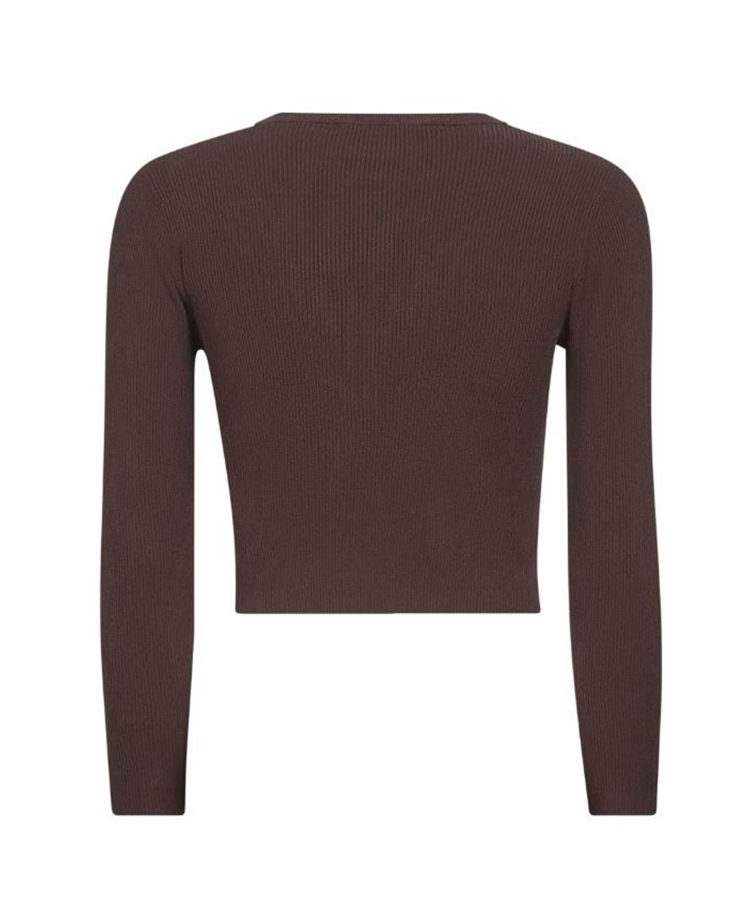 Weekend by Maxmara Brown Cropped Knitted Cardigan