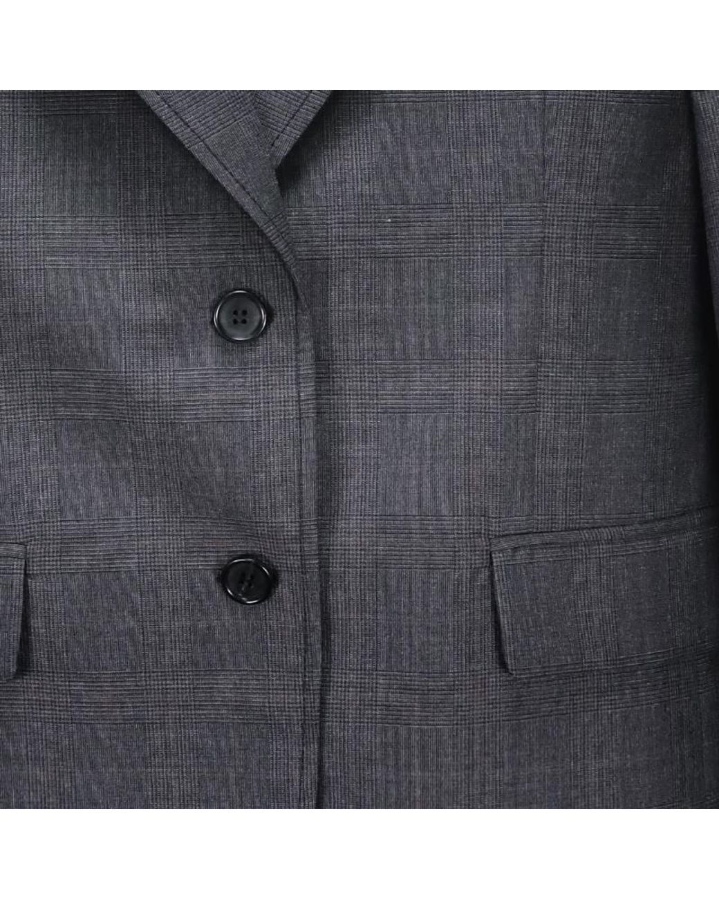 Miu Miu Black Single-Breasted Prince Of Wales Checked Jacket