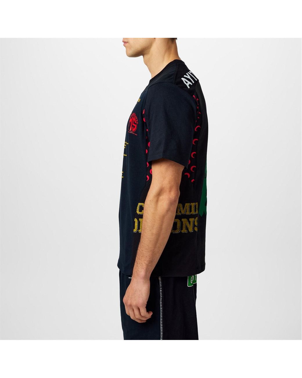 MARINE SERRE Black Pattern Printed T-Shirt for men