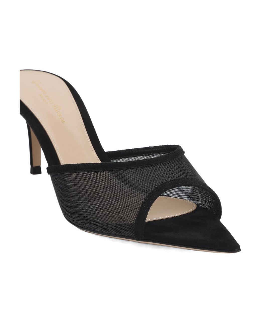 Gianvito Rossi Black 70Mm Dorotea Pointed-Toe Heeled Mules