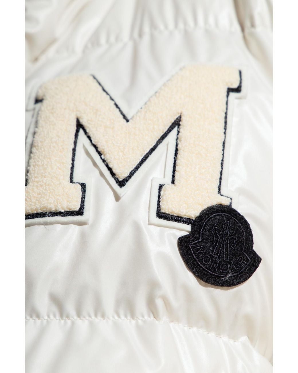 Moncler White Logo Motif Patch Detail Padded Vest