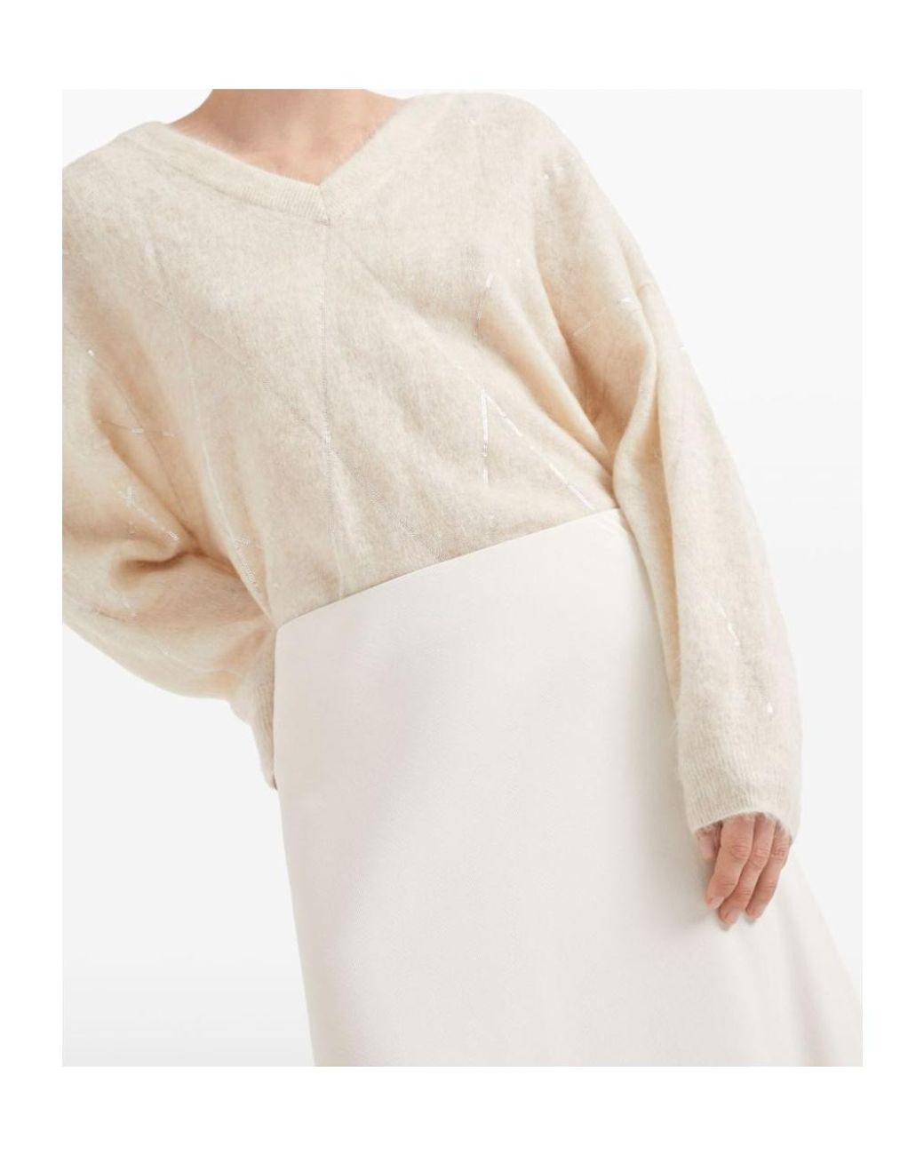 Brunello Cucinelli Natural Flared A-Line Maxi Skirt