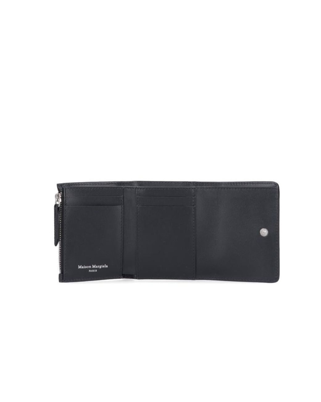 Maison Margiela Blue Four-Stitch Tri-Fold Wallet