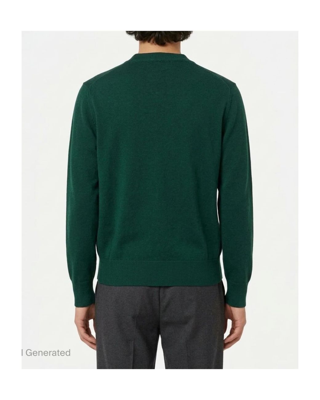 AMI Green Ami Logo V-Neck Cardigan for men