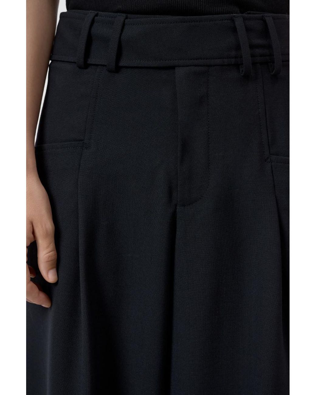 Closed Black Wes Pleated Wide-Leg Pants
