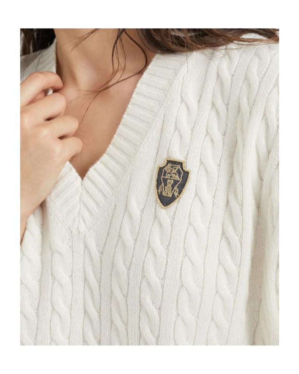 Brunello Cucinelli White Logo-Patch Vest