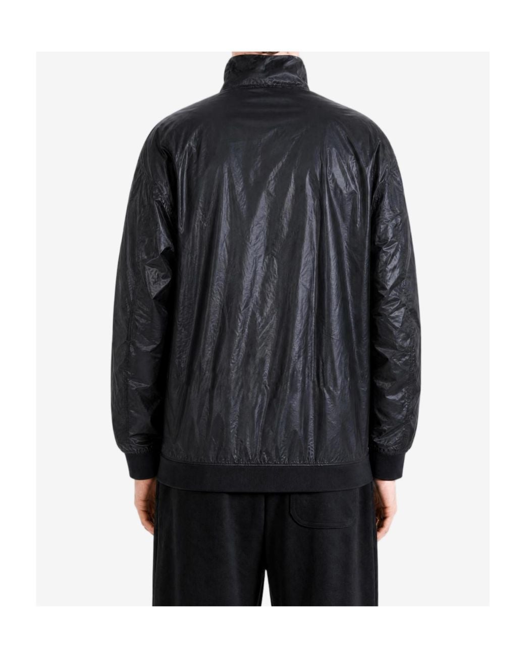C P Company Black Panelled Zip-Up Bomber Jacket for men