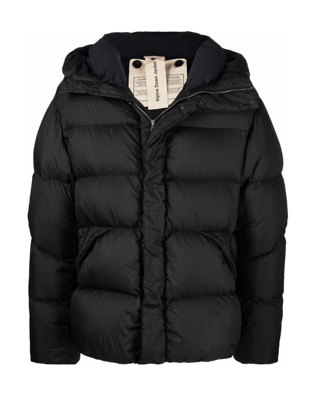 C P Company Black Oversized Hooded Down Jacket for men